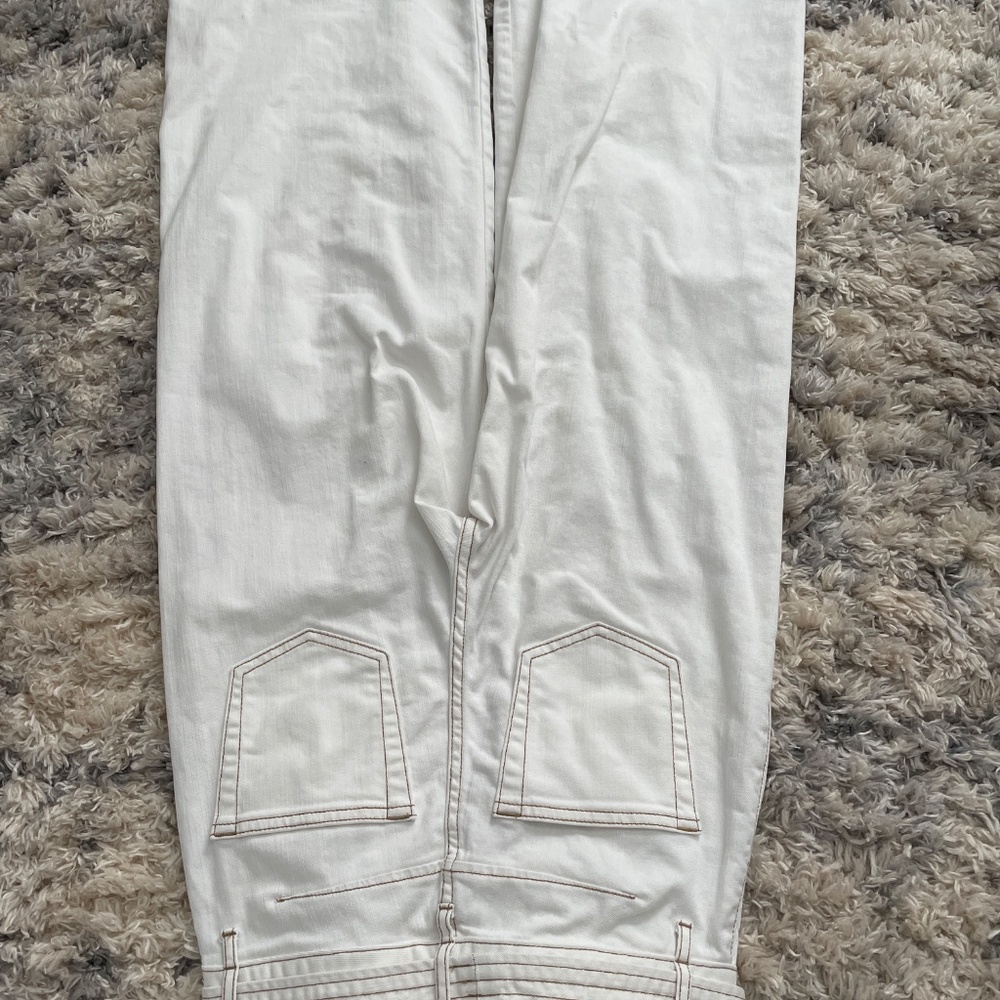 Joie belt tie denim pants in ivory - Picture 4 of 4